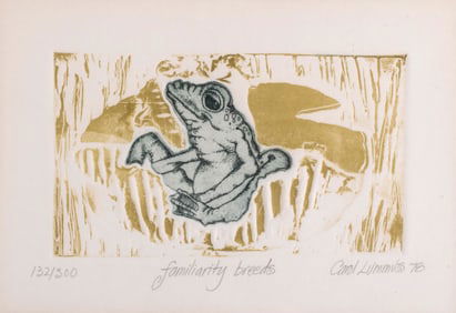 Carol Lummus, Familiarity Breeds, 1978, Embossed Intaglio Print