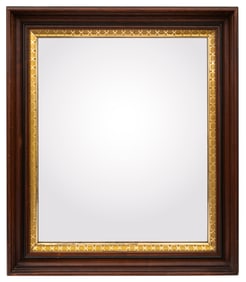 An Antique Wood and Gilt Mirror