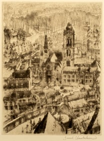 Samuel Chamberlain (1895-1975) Early Morning Market, Senlis, 1939
