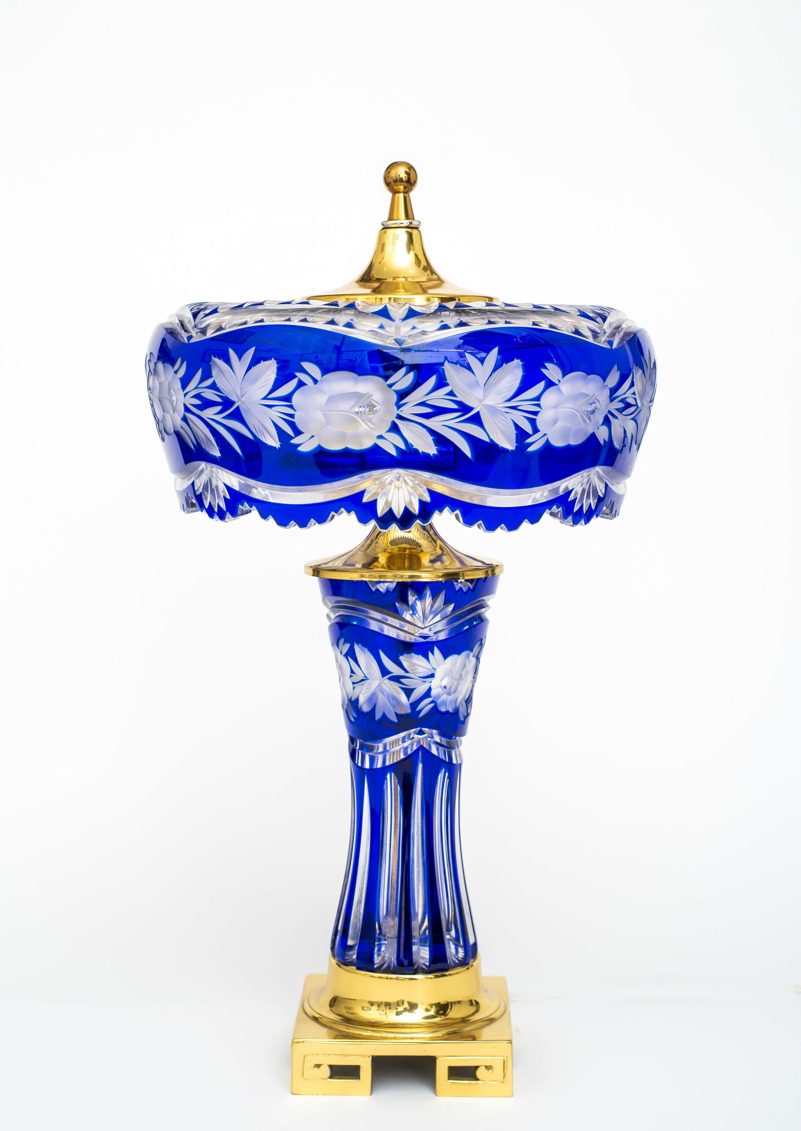 Dresden Cobalt Cut to Clear Glass Lamp (1 of 8)