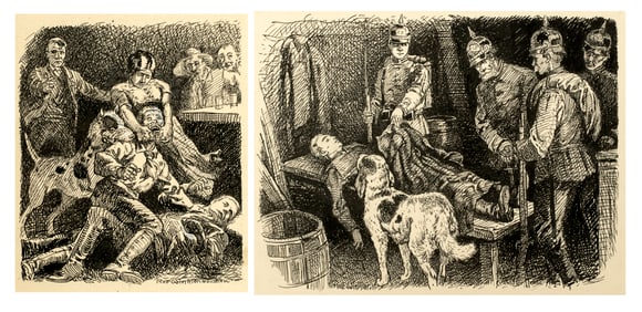 Rolf Winkler (1884-1942) Two Original Pen and Ink Illustrations c.1910