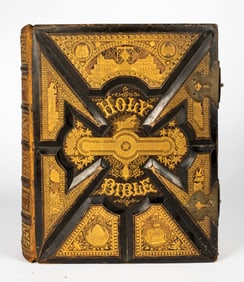 Elaborate Presentation Bible with Illustrated Dr William Smith's Standard Bible Dictionary, c.1880