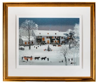 Michel Delacroix (b.1933) Temps de Noel Dans La Compagne, Lithograph