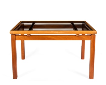 A NH Artisan Glass Top Side Table