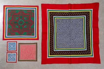 A Group of Vietnamese Hmong Square Textiles