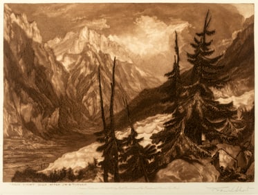 Sir Francis Short (1857-1945) The Source of the Arveron, After Turner, 1886