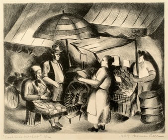 Norman Barr (1908-1994) East Side Market, 1939