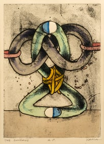George Nama (b.1939) The Enneads, Hand Colored Embossed Intaglio