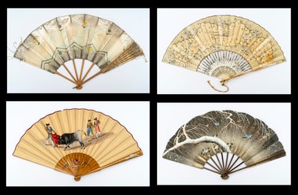 A Group of Four Antique Fans