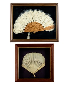 Two Antique Displayed Fans