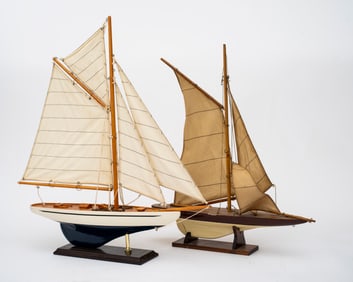 Two Vintage Model Sailboats