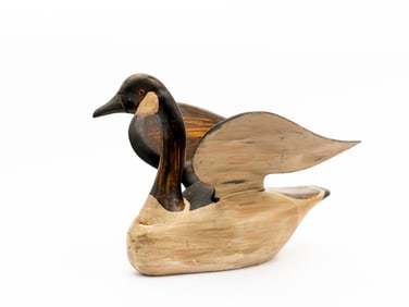A Folk Art Painted Carved Goose