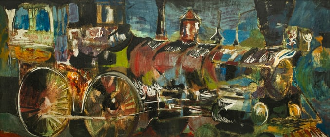 Unsigned Train Painting