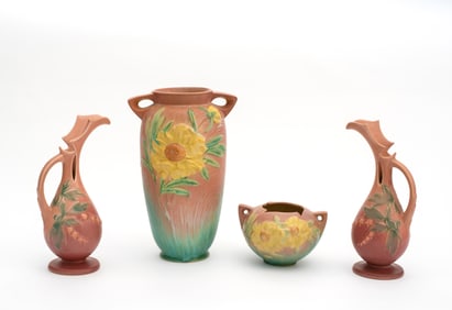 Four Pieces of Roseville Pottery
