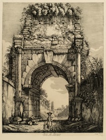 After Luigi Rossini, (1790 - 1857) Four Rome Etchings