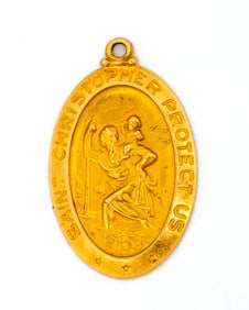 A Vintage 14K St. Christopher Medal