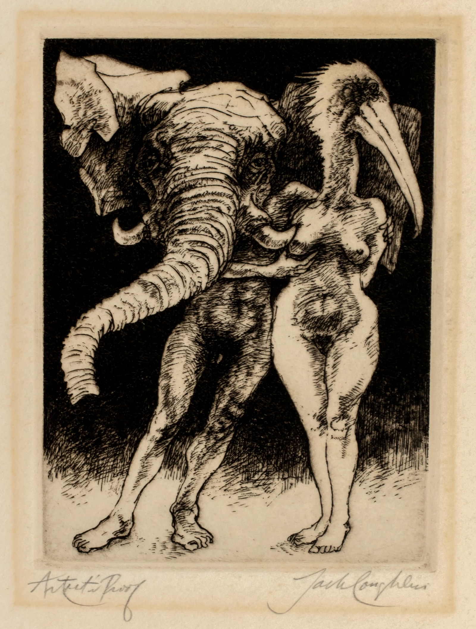 Jack Coughlin (1932-2025) Etching from Grotesques, Signed Artist's Proof, 1970 (1 of 5)