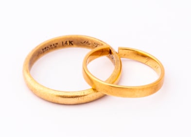 Two 14K Gold Wedding Bands