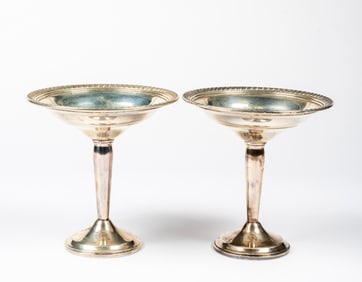 A Pair of Sterling Silver Compotes