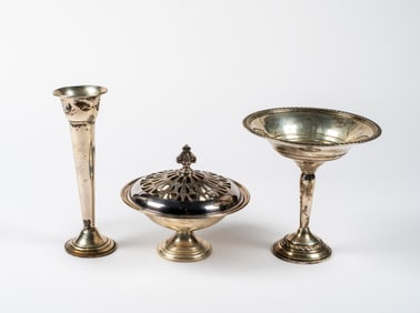 A Group of Sterling Silver Compotes and Vase