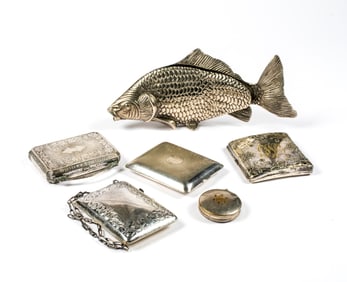 A Group of German Silver and Silver Plate Personal Accessories