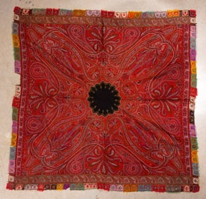An Antique Square Jamawar Kashmiri Shawl, Northern India