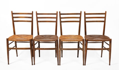 A Set of Four Gio Ponti Style Side Chairs