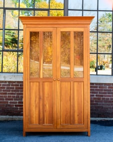 A Vermont Shaker Style Cherry Vitrine Cabinet