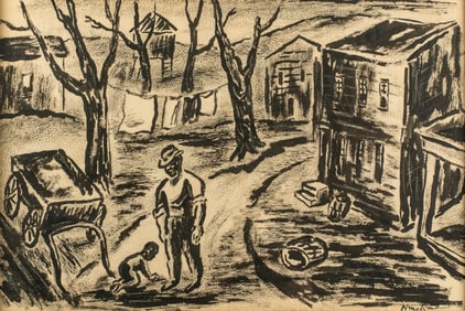 Herb Kruckman (1904-1998) Street Scene