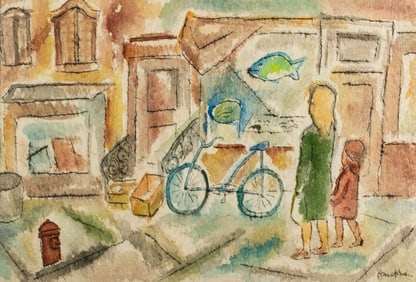 Herb Kruckman (1904-1998) Williamsburg Street Scene