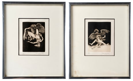 Jack Coughlin (1932-2025) Two Framed Limited Edition Etchings, Birds