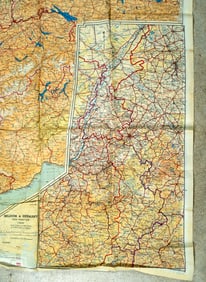 A World War 2 European Theater Silk Pilot's Escape Map, 43C/D