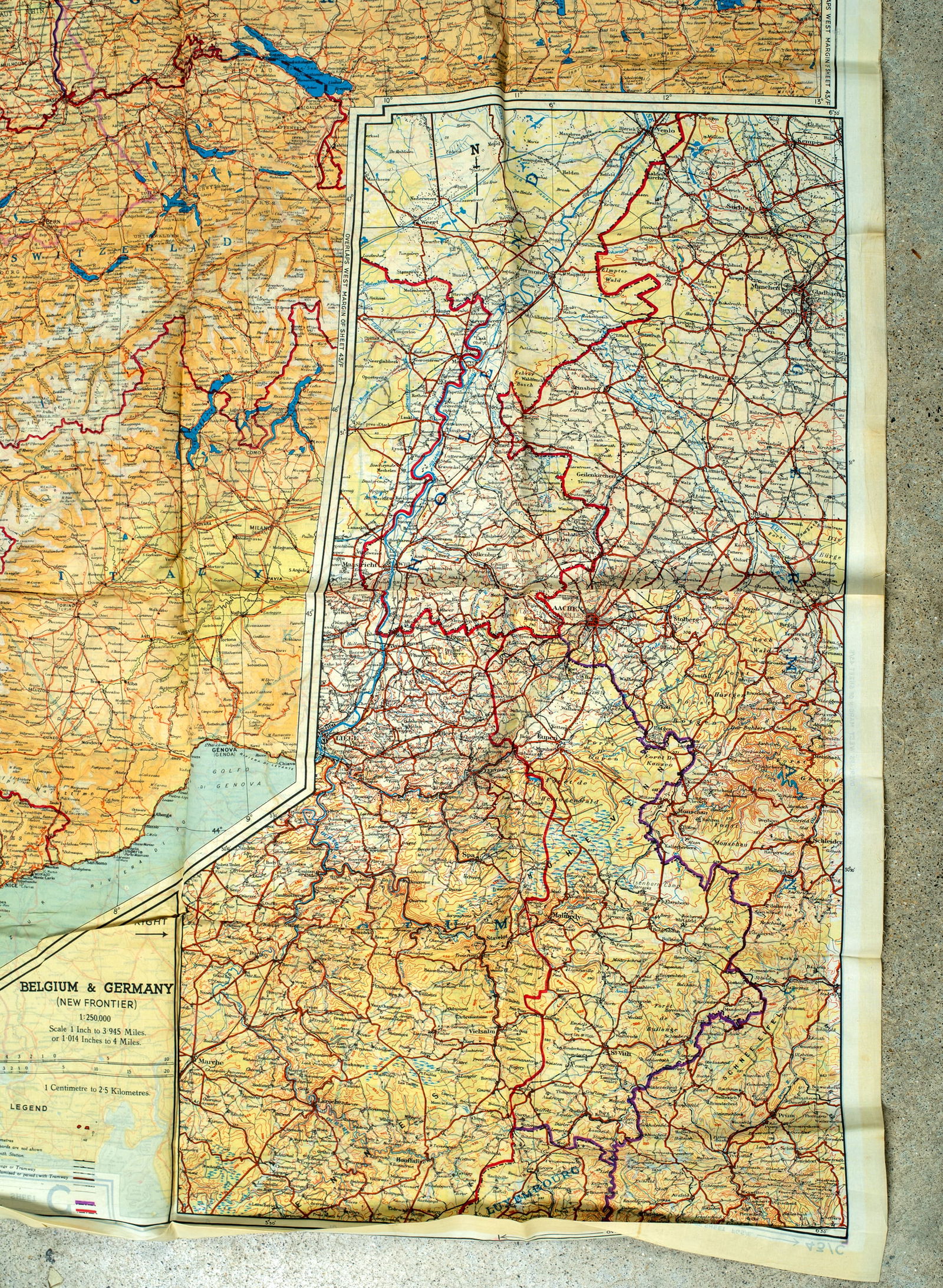 A World War 2 European Theater Silk Pilot's Escape Map, 43C/D (1 of 4)