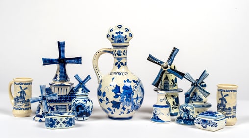 An S.S. Pierce Co. Boston Antique Delftware Jug and Others