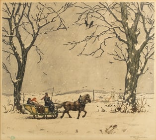 Tavik Simon (1877-1942), Winter on the Hana, 1921, 136/150