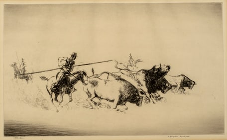 William Douglas MacLeod (1892-1963) Andalucian Bull Farm, c.1920