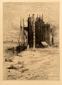 Robert Swain Gifford (1840-1905) Coal Pockets at New Bedford, Massachusetts, 1879