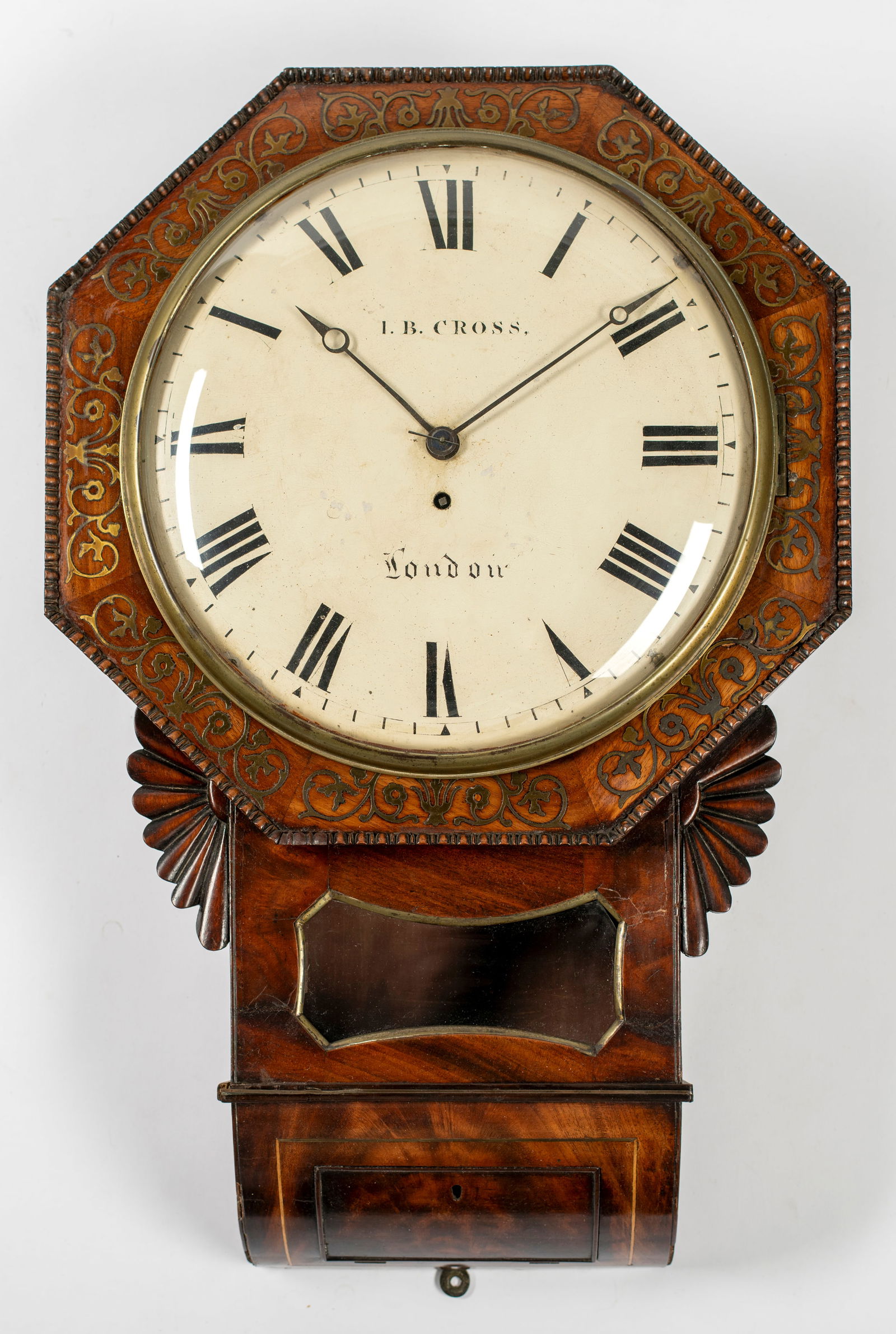 An English Brass Inlaid Fusee Wall Clock (1 of 10)