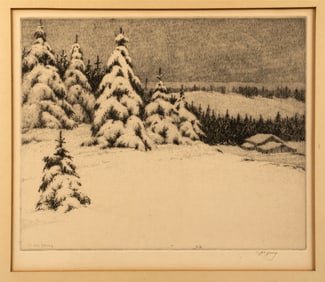 Charles Jacob Young (1880-1940) Winter Landscape Scene, c.1930's.