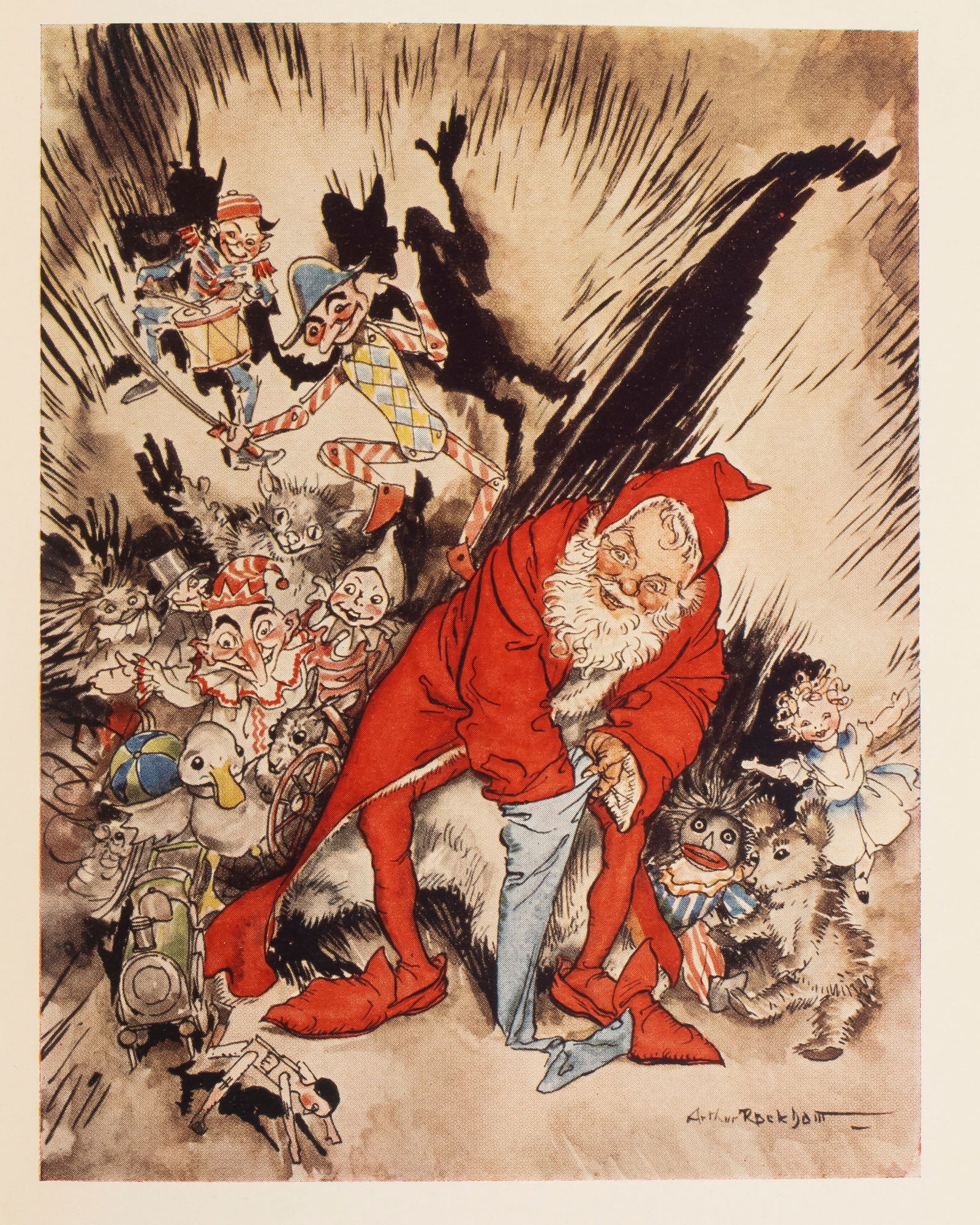 The Night Before Christmas; Illustrated by Arthur Rackham, 1931: By Clement C. Moore, illustrated by Arthur Rackham. Published by JB Lippincott Co., Philadelphia, 1931. Hard cover, first edition, dark green buckram boards, cream label. 