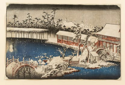 After Utagawa Hiroshige (1797-1858) Snow in the Precincts of the Tenman Shrine at Kameido