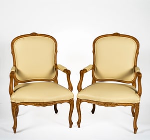 A Pair of Louis XV Style Armchairs