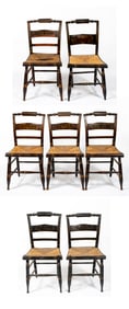 An Assembled Set of Seven Antique Hitchcock Chairs