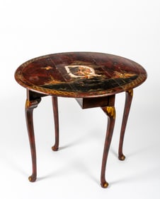 A Queen Anne Dropleaf Table with Asian Motif