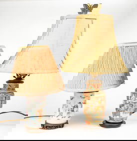 Two Small Old Asian Lamps