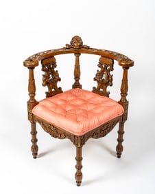 An Italian Renaissance Revival Antique Corner Chair