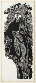 Jacob Landau (1917-2001) Thomas Jefferson, Woodcut, 1963