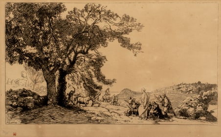 After Auguste Lep????re (1849-1918) Le Christ au Matin de Rameaux, 1918