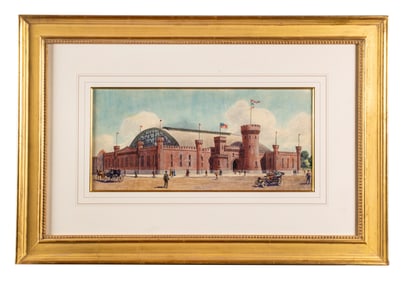Architectural Watercolor, Prospective Colorado National Guard Armory, c.1910