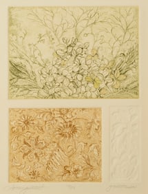 Patricia Giebutowski, "Arrangement" New Hampshire Botanical, Embossed Etching